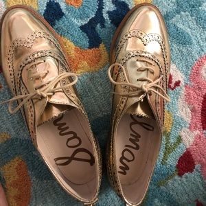 Sam Edelman gold oxfords